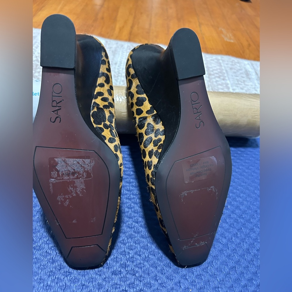 Leopard print wedge heel
